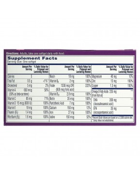 One-A-Day, Пренатальный прием 1 с фолиевой кислотой, ДГК и железом, мультивитаминная / мультиминеральная добавка, 30 мягких таблеток